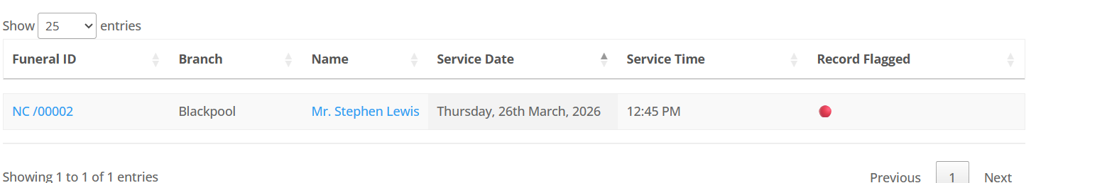 MyFuneralManager-Flagged Record
